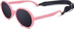 ACBLUCE Baby Toddler Infant TPEE Sunglasses Flexible for Kids with Strap Age 0-3 UV Protection, Pink