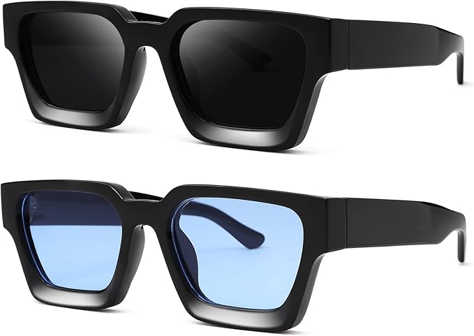Square Sunglasses for Women Men Fashion Thick Frame Sunglasses Retro Designer Style Classics Square Shades
