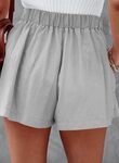 Womens 2023 High Elastic Waisted Pleated Ruffle Cute Shorts Beach Flowy Shorts M