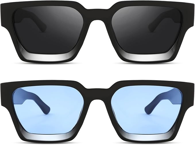 Square Sunglasses for Women Men Fashion Thick Frame Sunglasses Retro Designer Style Classics Square Shades