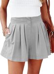 Womens 2023 High Elastic Waisted Pleated Ruffle Cute Shorts Beach Flowy Shorts M