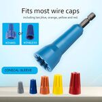 Wire Twister, Wire Twisting Tool, Wire Nut Twister, Spin-Twist Wire Connector Socket, Wire twist tool with 1/4" Chuck, 2 Pack, (Blue)