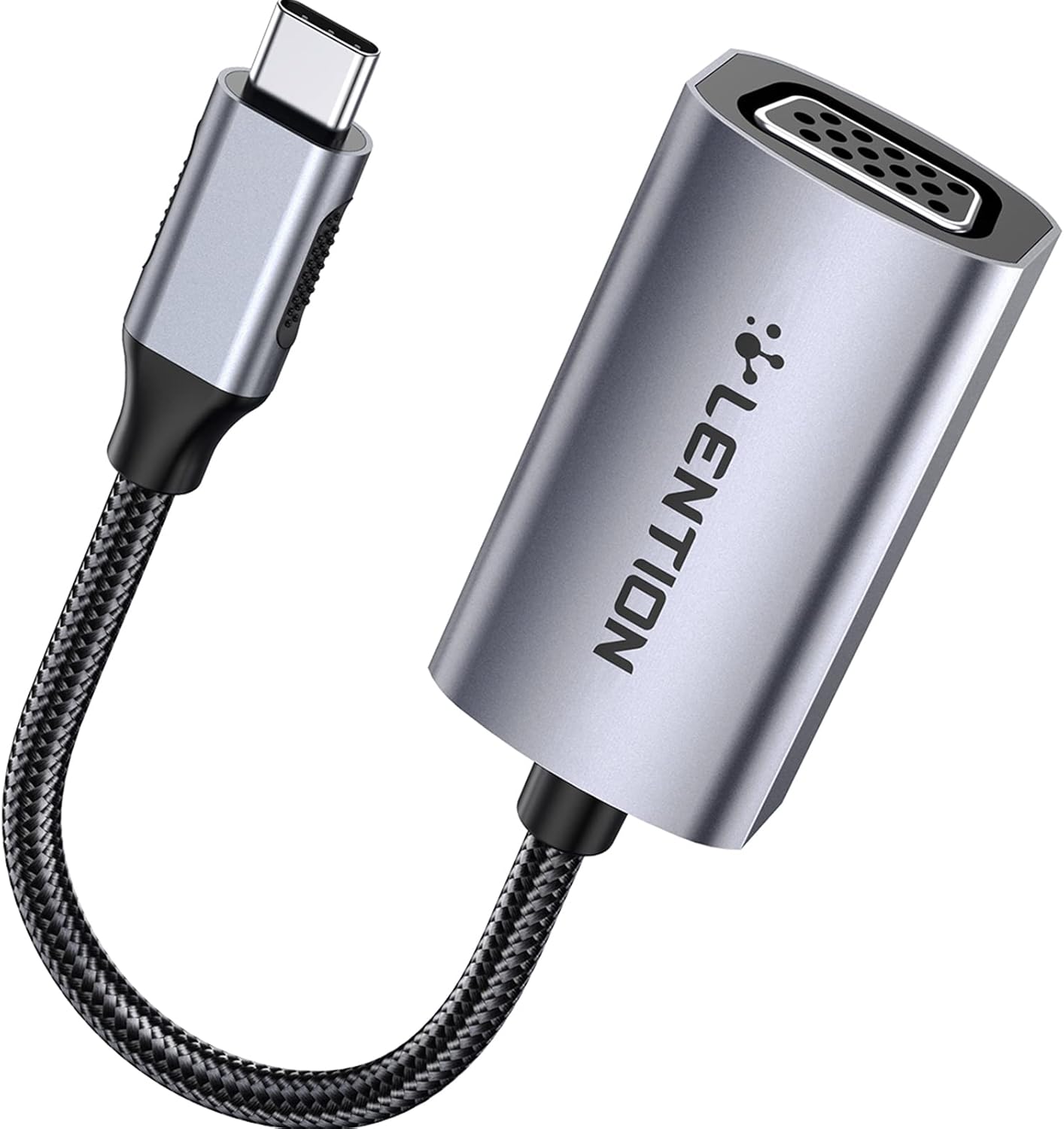 USB C to VGA Adapter, Type C to VGA Monitor Converter Compatible 2023-2016 MacBook Pro 13/15/16,New iPad/Surface/Mac Air/Samsung Galaxy, Surface, iPad, Chromebook, Phone(CU606,Gray)