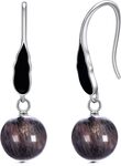 Brown Beads Earring Sterling Silver Dangle Leverback Earrings for Women