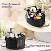 COZOQ Unisex Travel Toiletry Bag, Large Cosmetic Organizer, Lightweight Makeup Pouch for Home & Travelling, Black