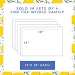 Table Mats Place Mats for Dinner Holiday Party Gifting Home Kitchen Décor Outdoor Gathering Table Decoration 100% Cotton Fused Mats (Lemon, 13"x 19" Set of 4)