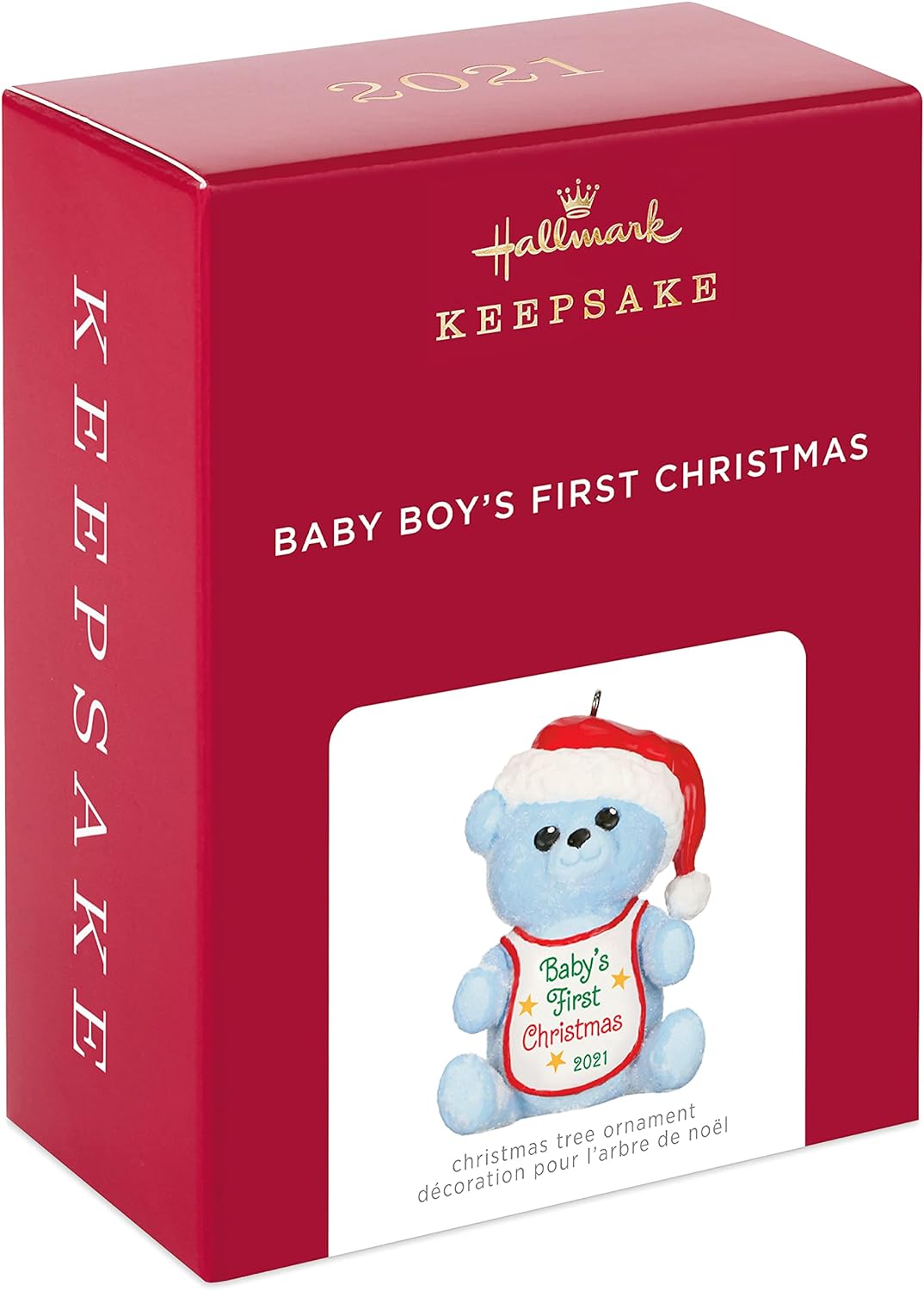 Hallmark QGO2205 Baby Boy's First Christmas Blue Bear 2021 Ornament