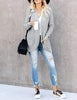 Uniexcosm Women's Open Front Cardigans Long Sleeve Chunky Knitted Cardigan Sweater Coats with Pockets, Gray, Medium