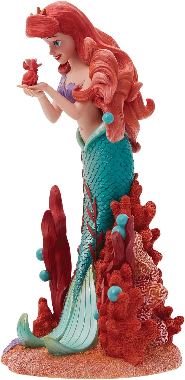Enesco Disney Showcase Botanical The Little Mermaid Ariel Holding Sebastian Figurine, 8 Inch