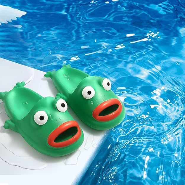 Women's and Men's Cloud Slides with Cute Frog Design - Perfect for Beach, Pool, Indoor Shower - Size 40 (Women: 8.5-9.5; Men: 7-8)