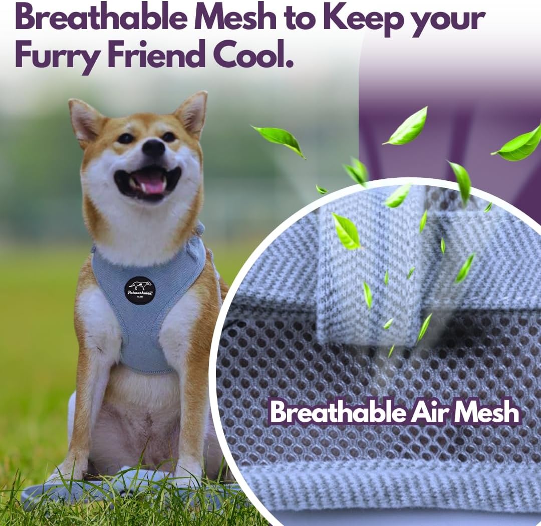 Adjustable No Pull Dog Harness for Large Dogs Featuring Soft Breathable Padded Mesh and Adjustable Straps, Perfect for Large Harness for Dogs, as Well as for Puppies(Blue, Large)
