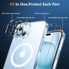 Magnetic for iPhone 15 Case/iPhone 14 Case, 10FT Drop Protection, [Crystal Clear Not Yellowing] with 2 Pcs [Tempered Glass Screen Protector + Camera Lens Protector] Phone Case, Clear