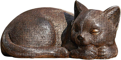Roman 3.5H Bronze Sleeping Cat Statue