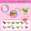 24 Pack Valentines Day Gifts for Kids, Dinosaur Building Block with Valentine Cards, Classroom Valentine School Exchange Party Favor For Boys and Girls