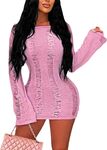Summer Dresses for Women 2023 Short Sleeve Bodycon Solid Color Sexy Ribbed Mini Dress for Women Party Club, Small