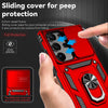 Camera Cover for Samsung Galaxy S23 Ultra Case, Military Grade Shockproof Cover with Magnetic Rotatable Ring Kickstand Protective Case for Galaxy S23 Ultra 6.8'', Red