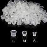Tattoo Ink Cap, 100pcs Tattoo Ink Cups Pigment Caps Disposable Ink Caps for Tattooing Plastic Tattoo Cups Caps Mixed for Tattoo Supplies