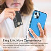 iPhone 15 Case with Card Holder & Screen Protector & Camera Cover 4-in-1 Full Body Hybrid iPhone 15 Protective Case Wallet Shockproof (Light Blue)