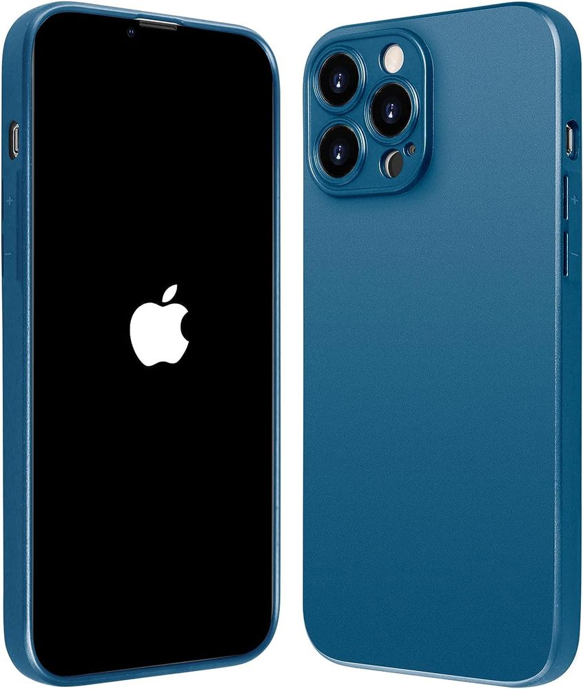 iPhone 13 Pro Max Case Ultra-Thin Shockproof Metallic Paint Cases Full Body Screen Camera Protective TPU Phone Cover 6.7 inch (Navy Blue)