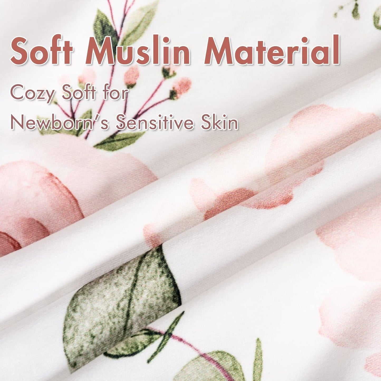 Bassinet Sheets, Ultra Stretchy Snug Fitted, Bassinet Sheet Set Mattress Protector, 2 Pack, Flower & Unicorn