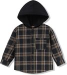 Toddler Baby Boy Girls Hoodie Plaid Flannel Hooded Long Sleeve T-Shirt Tops Kid Clothes 2-6T