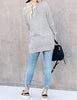Uniexcosm Women's Open Front Cardigans Long Sleeve Chunky Knitted Cardigan Sweater Coats with Pockets, Gray, Medium