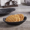 47th & Main Durable Black Cast Iron Bowl, Large, Embossed Floral