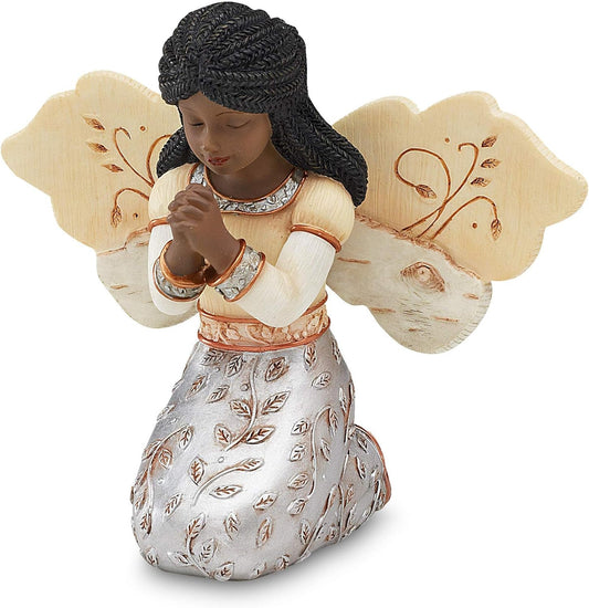 Pavilion Elements in Faith Ebony Angel 3-1/2-Inch, Praying