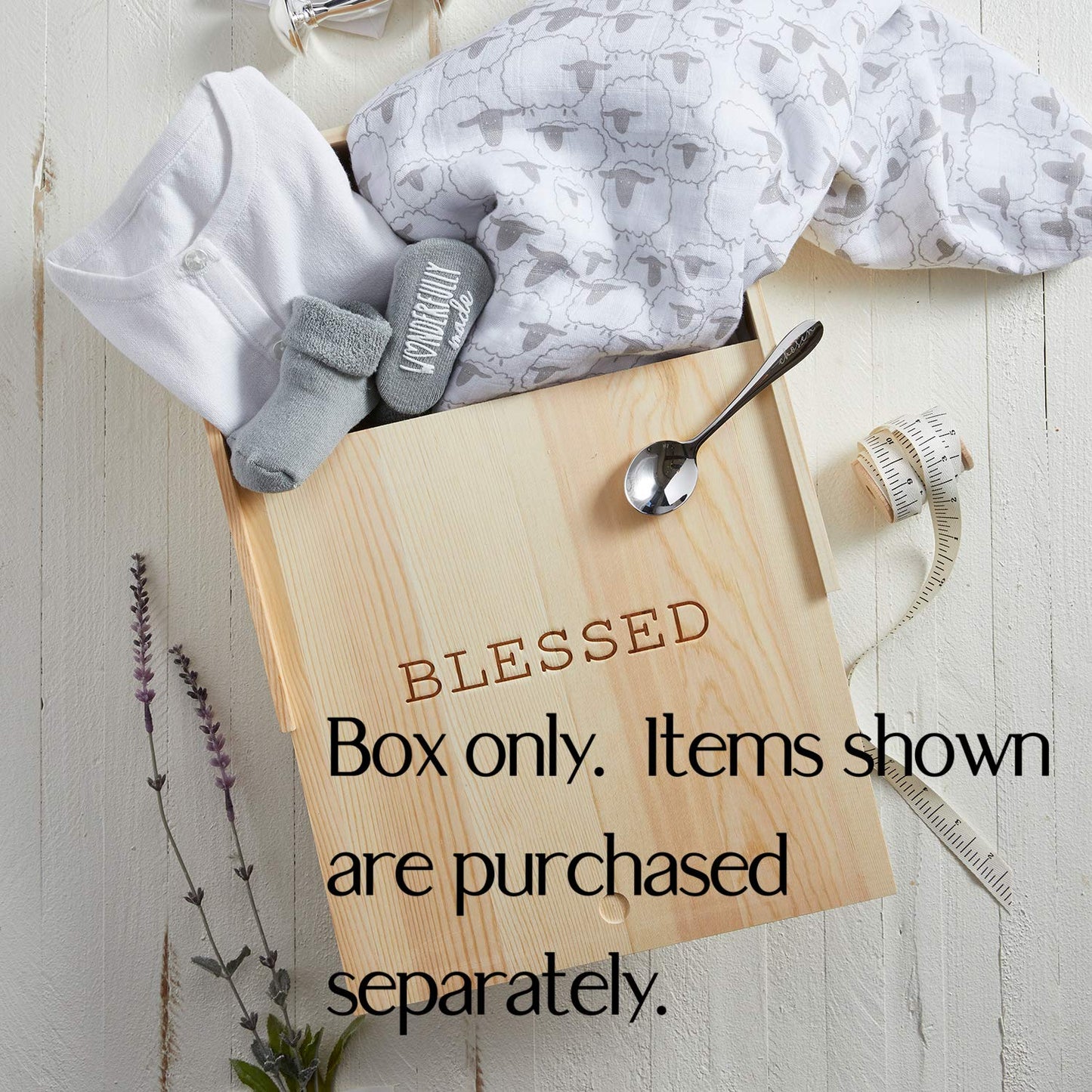 Stephan Baby Natural Pine Keepsake Box, Blessed