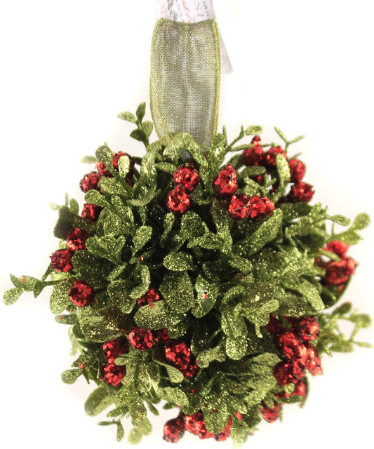 Ganz KK15 5 Inch Mistletoe Kissing Ball Ornament,Red,5" Dia.