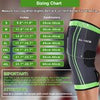 ZJMQJ Professional Knee Sleeve Brace with Removable Adjustable Straps, Premium Compression Support for Arthritis Pain/Running Safety/Cross Fitness Training, Unisex - Single, Large, Green