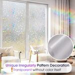 Window Privacy Film Stained Glass Window Clings 3D Rainbow Decorative Door Window Covering Stickers Static Cling Non Adhesive Removable Home Winter Window Vinyl, 17.5 x 78.7 inch