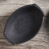 47th & Main Durable Black Cast Iron Bowl, Large, Embossed Floral