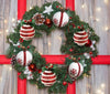Aivanart Christmas Ornament Decorations, Red and White Set of 6Hanging Ball Baubles with Pinecones