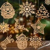 Christmas Tree Decoration Snowflake Ornaments - 42pcs Champagne Gold Snowflakes Sock Reindeer Santa Snowman Assorted Sizes Hanging Decorations for Winter Wonderland Xmas Tree Decor