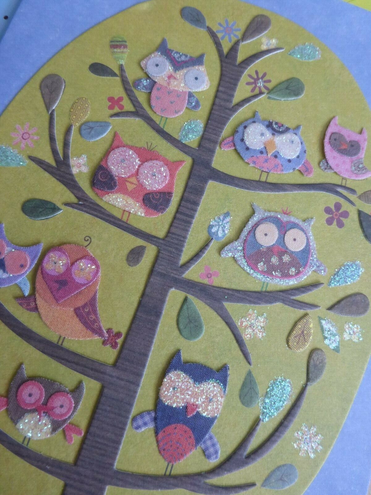 Papyrus Owls in Tree Blank Card
