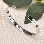 Stainless Steel Bracelet with Secure Clasp- Flexible, Adjustable for Wrists 5-8.5 Inches, Engraved with "Believe in You Like I Do" and Two Arrows- Perfect Mother's Day, Birthday, Christmas, Graduation
