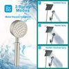 6 inch Shower Head with handheld, High Pressure 6" Rainfall Stainless Steel Shower Head/Handheld Shower with hose (Square, Chrome.)