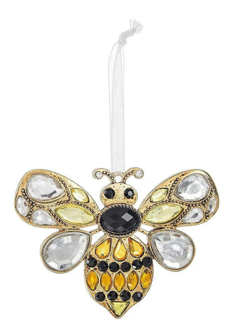 Ganz Sweet Bee Sunshine Yellow 3 x 2 Acrylic and Zinc Decorative Hanging Ornament