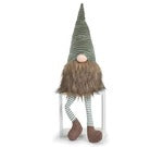 Burton & Burton 9744391 Shelf Sitter Gnome With Green Hat & Brown Beard