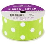 Chartreuse Polka Dot 1.5" Grosgrain Ribbon