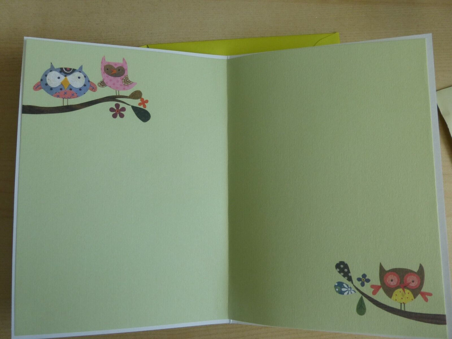 Papyrus Owls in Tree Blank Card