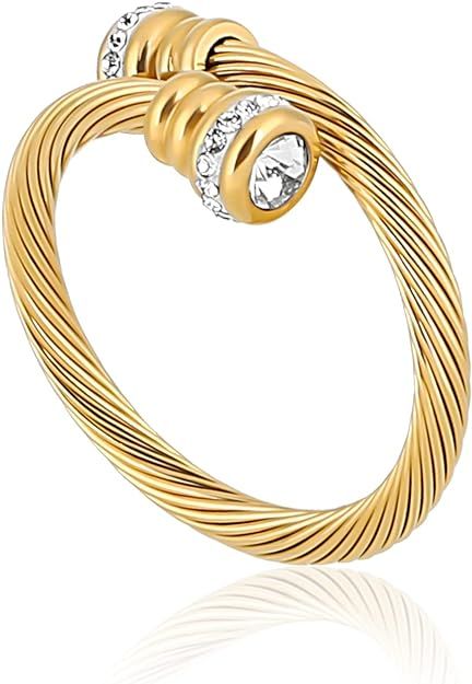 Cable Ring, a Cuff Pearl Ring Designed to Fit Finger Circumference Between 70mm-90mm