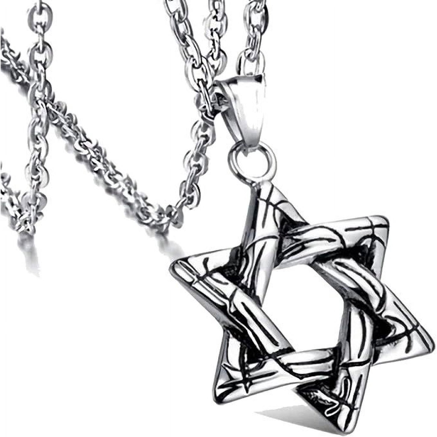 Hexagonal-Star Pendant Necklaces Jewelry Necklaces Chains for Women Men Gift - Soft