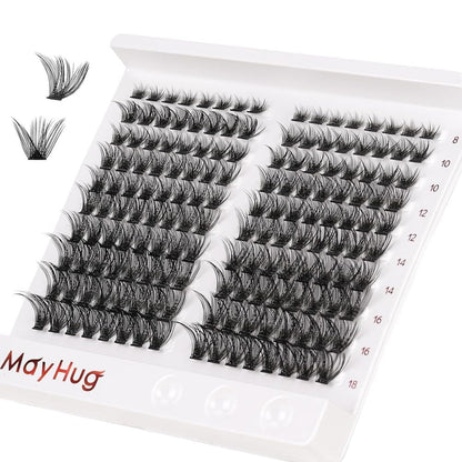 Lash Clusters DIY Eyelash Extensions 160 Pcs Individual Lashes Eyelash Clusters Natural Look, D Curl Cluster Lashes Wispy False Eyelash Soft Cluster Lashes Reusable, 8-18mm MIX (Elvina)