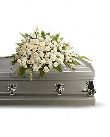 Silken Serenity Casket Sympathy Spray