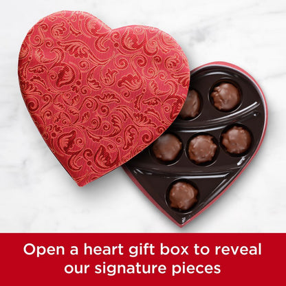 Russell Stover Valentine's Day Satin Heart Pecan Delights Milk Chocolate Gift Box, 7.2 oz. (≈ 8 Pieces)