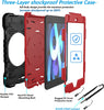 Andnary Case for iPad Mini 5th/4th Generation, Heavy Duty Shockproof Rugged Case, Black + Red