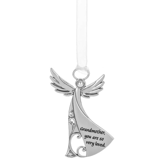 Ganz Grandmother You are So Very Loved Hanging Ornament, 3.25-inch Height, Silver, Zinc, Polypropylene, Glass