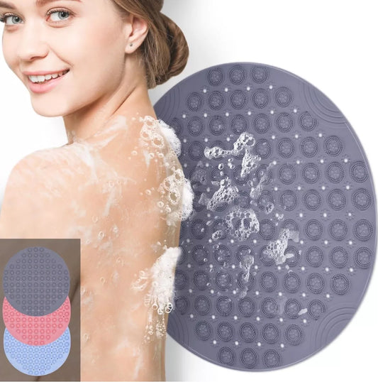 3 Pieces Back Scrubber Mat Back Washer, Shower Foot Scrubber Mat Exfoliator for All Skin Types, Exfoliating Bath Wash Pad Wall Mounted Slip Suction Cups, Bath Massage Cushion Brush with Suction Cups